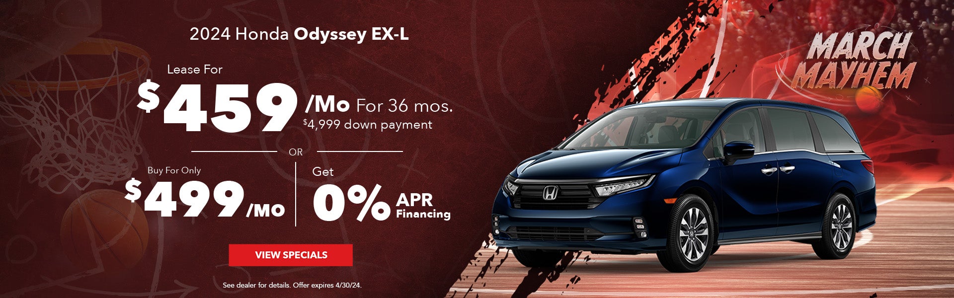 New Honda Odyssey EX-L Special